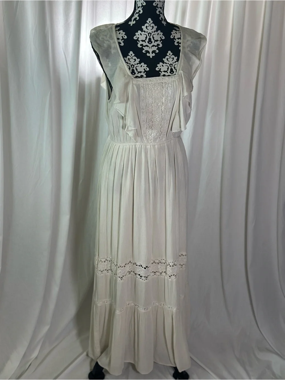 Mossimo Supply Co. Ivory Lace-Trim Maxi Dress NWOT - Picture 1 of 8